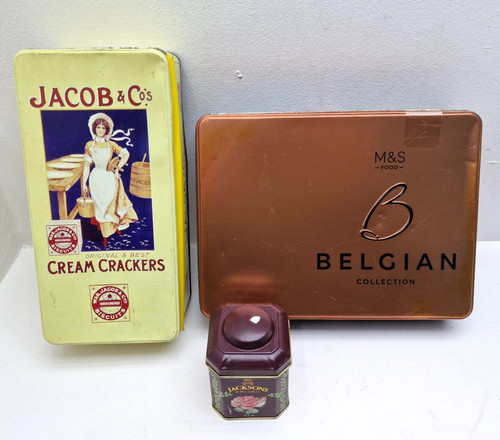 Job lot decorative tins s - 3, m&s